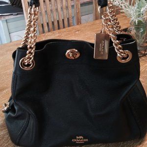 Coach Bag Black and Gold